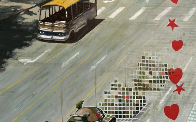 1,989 Views — Original oil painting "1,989 Views" by Neil Watson. A powerful contemporary reimagining of…