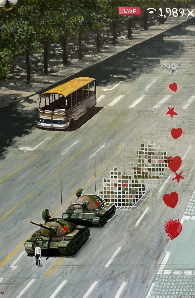 1,989 Views — Original oil painting "1,989 Views" by Neil Watson. A powerful contemporary reimagining of…